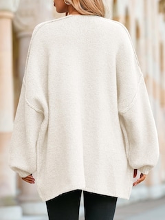 Foto 5 | Foto 5 | Jersey Tipo Cárdigan Saodimallsu De Punto Grueso De Gran Tamaño Blanco Para Mujer - Venta Internacional.