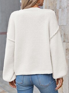 Foto 5 | Foto 5 | Chaqueta Saodimallsu De Punto Grueso Extragrande Para Mujer Color Blanco - Venta Internacional.
