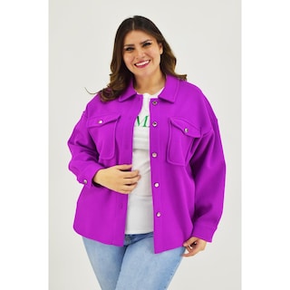 Foto 1 | Foto 1 | Chaqueta Tipo Abrigo Roman Fashion Tallas Extras Rosa