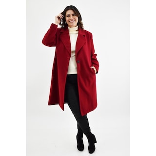 Foto 5 | Foto 5 | Abrigo Largo Roman Fashion /tallas Extras, 1680 (rojo) Rojo