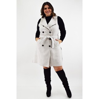 Foto 5 | Foto 5 | Chaleco De Doble Botonadura Roman Fashion /tallas Extras, 2002 (gris) Gris