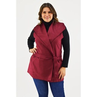 Foto 1 | Foto 1 | Chaleco Cuello Cascada Roman Fashion /tallas Extras, 8063 (vino) Vino