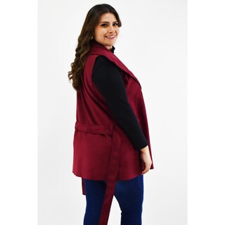 Foto 3 | Foto 3 | Chaleco Cuello Cascada Roman Fashion /tallas Extras, 8063 (vino) Vino