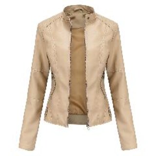 Foto 2 | Foto 2 | Venta Internacional - Chamarra de Piel Sintética Beige para Mujer