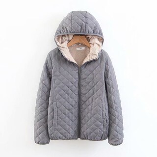 Foto 3 | Foto 3 | Venta Internacional-chaqueta De Invierno Genérica Para Mujer De Algodón Gris Oscuro
