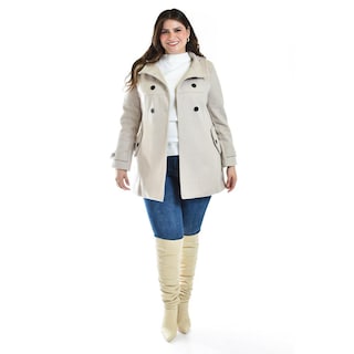 Foto 1 | Foto 1 | Abrigo Con Capucha Roman Fashion /tallas Extras, 1020 (beige) Beige