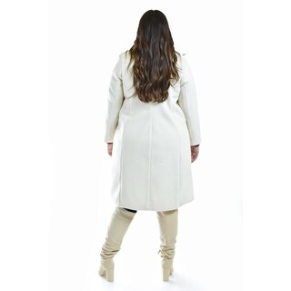 Foto 3 | Foto 3 | Abrigo Largo Con Textura Roman Fashion / Tallas Extras, 2009 (hueso) Beige