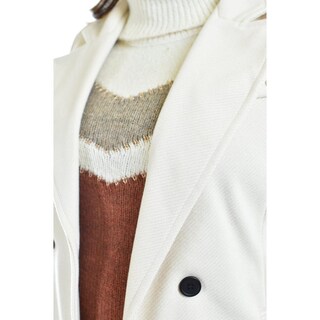 Foto 4 | Foto 4 | Abrigo Largo Con Textura Roman Fashion / Tallas Extras, 2009 (hueso) Beige