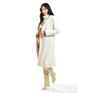 Foto 2 | Foto 2 | Abrigo Largo Con Textura Roman Fashion /juvenil, 2009 (hueso) Beige