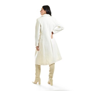 Foto 3 | Foto 3 | Abrigo Largo Con Textura Roman Fashion /juvenil, 2009 (hueso) Beige