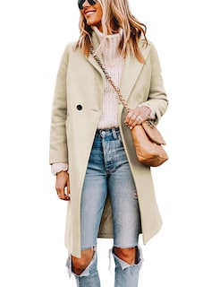Foto 1 | Foto 1 | Gabardina Pea Tanming Para Mujer, Mezcla De Lana Con Doble Botonadura - Venta Internacional.