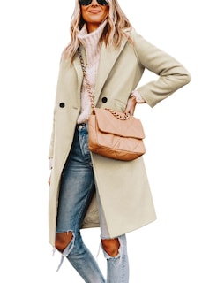 Foto 3 | Foto 3 | Gabardina Pea Tanming Para Mujer, Mezcla De Lana Con Doble Botonadura - Venta Internacional.