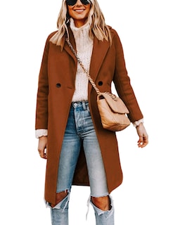 Foto 1 | Foto 1 | Gabardina Pea Tanming Para Mujer, Mezcla De Lana Con Doble Botonadura - Venta Internacional.