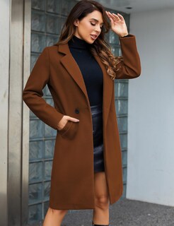 Foto 6 | Foto 6 | Gabardina Pea Tanming Para Mujer, Mezcla De Lana Con Doble Botonadura - Venta Internacional.