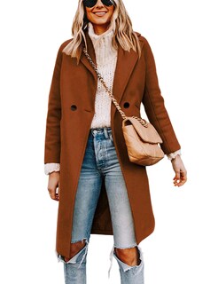 Foto 1 | Foto 1 | Gabardina Pea Para Mujer, Bronceadora, Con Solapa Y Muesca, Mezcla De Lana - Venta Internacional.
