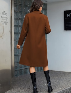 Foto 5 | Foto 5 | Gabardina Pea Para Mujer, Bronceadora, Con Solapa Y Muesca, Mezcla De Lana - Venta Internacional.