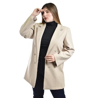 Foto 5 | Foto 5 | Abrigo con Botón Roman Fashion Beige para Mujer