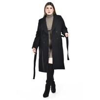 Abrigo Largo con Cinto Roman Fashion para Mujer