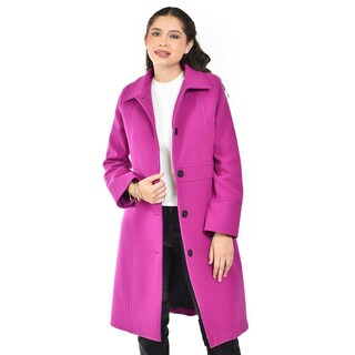 Foto 5 | Foto 5 | Abrigo Recto Con Botones Frontales Roman Fashion /juvenil 3014 (magenta) Fucsia Oscuro