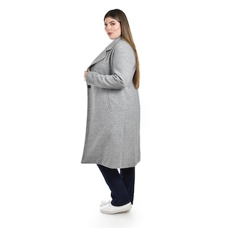 Foto 2 | Foto 2 | Abrigo Largo Roman Fashion Gris para Mujer