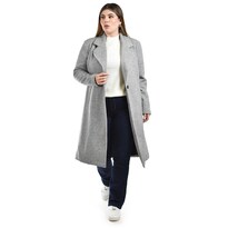 Abrigo Largo Roman Fashion Gris para Mujer