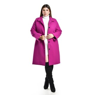 Foto 1 | Foto 1 | Abrigo Largo Roman Fashion Magenta para Mujer
