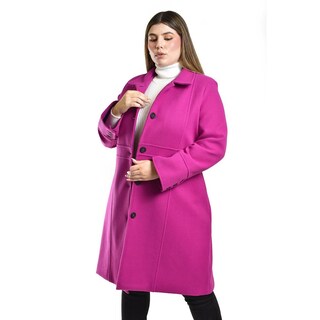 Foto 4 | Foto 4 | Abrigo Largo Roman Fashion Magenta para Mujer
