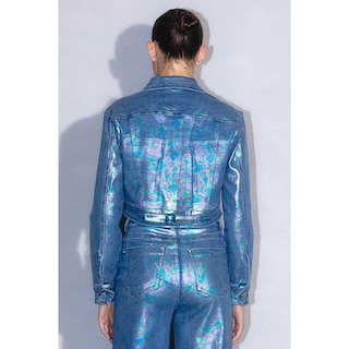 Foto 3 | Foto 3 | Chamarra Denim Acabado Holografico /juvenil, 048 (azul Medio) Azul