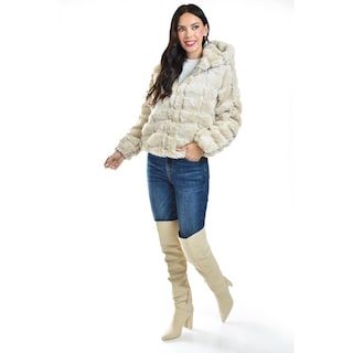 Foto 6 | Foto 6 | Chamarra De Peluche Con Capucha /juvenil, 24187 (hueso) Beige