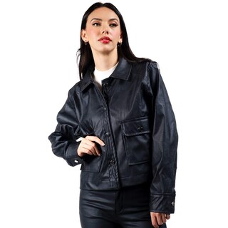 Foto 1 | Foto 1 | Chamarra De Piel Sintetica Roman Fashion /juvenil, 115 (negro) Negro