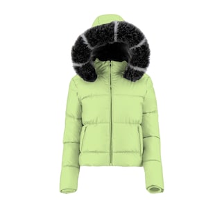 Foto 3 | Foto 3 | Chamarra De Invierno Para Mujer, Color Pera, Gorro Desmontable Y Peluche Elegancia Y Calidez