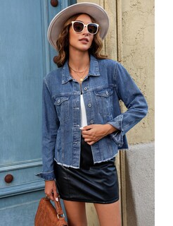 Foto 7 | Foto 7 | Chaqueta Vaquera Luvamia Classic Blue Para Mujer Talla S (4-6) - Venta Internacional.