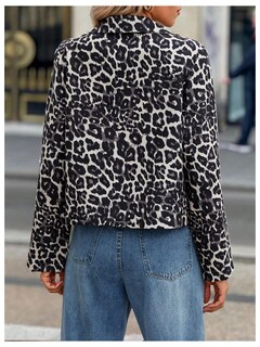 Foto 2 | Foto 2 | Chaqueta Floerns Con Cuello Y Cuello Abullonado Con Estampado De Leopardo Para Mujer - Venta Internacional.