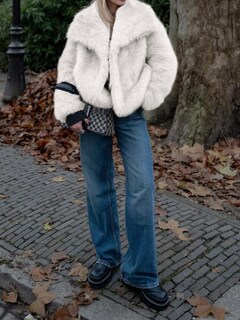 Foto 6 | Foto 6 | Abrigo Cicky Bell De Piel Sintética De Invierno Para Mujer, Cálido Y Con Solapa Extragrande - Venta Internacional.