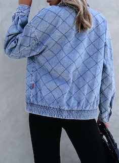 Foto 2 | Foto 2 | Chaqueta Vaquera Sidefeel Para Mujer, Manga Larga, Sobredimensionada, Azul Islandés - Venta Internacional.