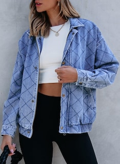 Foto 5 | Foto 5 | Chaqueta Vaquera Sidefeel Para Mujer, Manga Larga, Sobredimensionada, Azul Islandés - Venta Internacional.