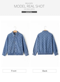 Foto 7 | Foto 7 | Chaqueta Vaquera Sidefeel Para Mujer, Manga Larga, Sobredimensionada, Azul Islandés - Venta Internacional.