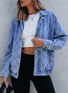 Foto 5 | Foto 5 | Chaqueta Vaquera Sidefeel Para Mujer, Manga Larga, Sobredimensionada, Azul Islandés - Venta Internacional.