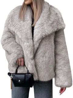 Foto 1 | Foto 1 | Abrigo Cicky Bell De Piel Sintética De Invierno Para Mujer, Cálido Y Con Solapa Extragrande - Venta Internacional.