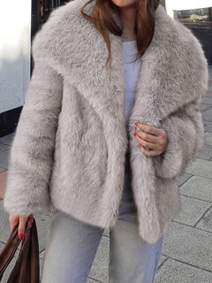 Foto 2 | Foto 2 | Abrigo Cicky Bell De Piel Sintética De Invierno Para Mujer, Cálido Y Con Solapa Extragrande - Venta Internacional.