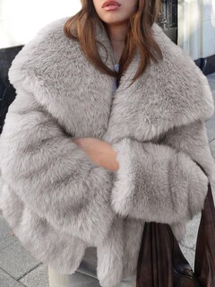 Foto 5 | Foto 5 | Abrigo Cicky Bell De Piel Sintética De Invierno Para Mujer, Cálido Y Con Solapa Extragrande - Venta Internacional.