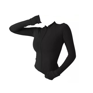 Foto 1 | Foto 1 | Chamarra Deportiva Con Licra Secado Rápido Talla Eg Eo Safe Imports Esi-16693 Negro
