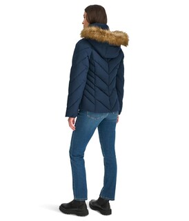 Foto 2 | Foto 2 | Chaqueta Tommy Hilfiger Para Mujer, Acolchada Y Ribeteada De Piel Sintética, Color Azul Marino, Talla L - Venta Internacional.