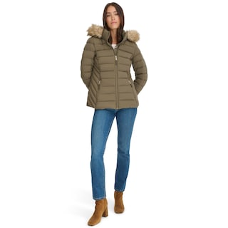 Foto 1 | Foto 1 | Chamarra Tommy Hilfiger con Ribetes de Piel Sintética Corta y Acolchada - Venta Internacional