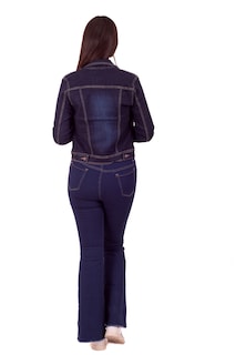 Foto 4 | Foto 4 | Chamarra Denim Jacket Basica De Mezclilla Rigida Con Bolsillos Para Dama Azul Oscuro Pineda Jeans