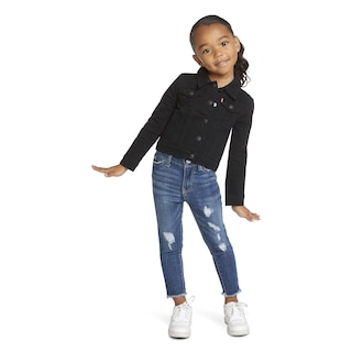 Foto 4 | Foto 4 | Chaqueta Levi's Denim Trucker Para Niñas, Color Negro, Talla Xl - Venta Internacional.