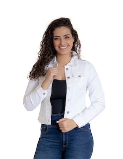 Foto 1 | Foto 1 | Chamarra de Mezclilla Indicum Denim Blanca para Mujer
