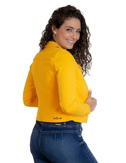 Foto 3 | Foto 3 | Chamarra de Mezclilla Indicum Denim Amarillo para Mujer