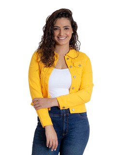 Foto 1 | Foto 1 | Chamarra de Mezclilla Indicum Denim Amarillo para Mujer