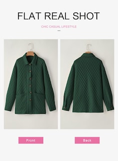 Foto 2 | Foto 2 | Chaqueta Dokotoo De Manga Larga Acolchada De Gran Tamaño Para Mujer, Color Verde L - Venta Internacional.